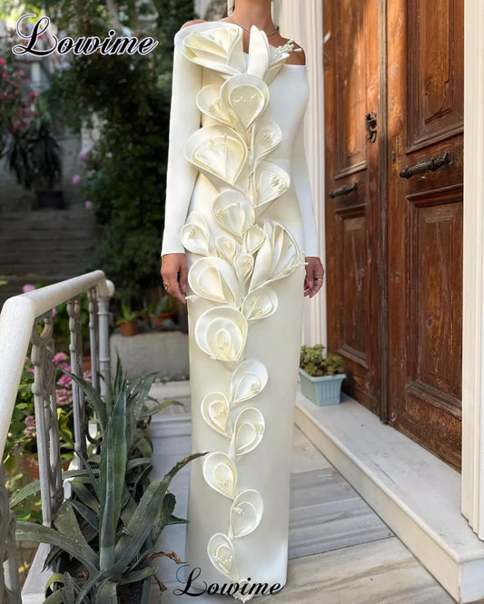 Vestidos de Noche Especiales de Celebridades Blancos de Alta Costura, con Cola de Sirena y sin Tirantes, Vestidos de Pasarela, Vestidos de Gala Personalizados