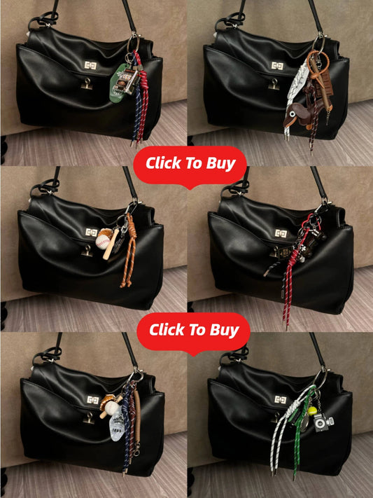 New Rodeo Buckle Luxury Designer Handbag | Genuine Cow Leather Underarm Purse | Soft Retro Fashion Lady Pouch Tote Luxegan