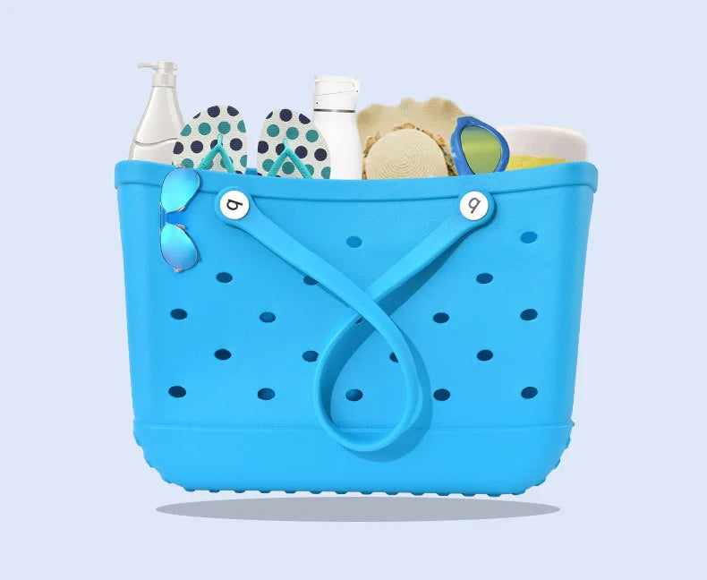 Beach EVA Bogg Bag | Rubber Waterproof Travel Tote Bag & Washable Handbag (For Sports, Beach, Market & Pool) Luxegan
