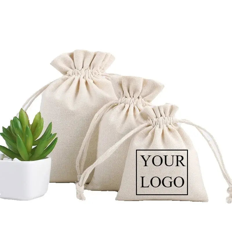 LOGO Custom Cotton Drawstring Bags | 10/20pcs Personalized Anti-Dust Storage Pouches | Eco-Friendly Gift Packaging for Home, Parties, Eid, Easter, and Christmas Luxegan