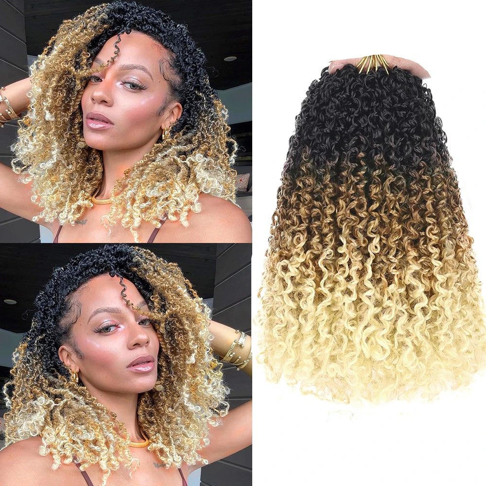 Pre-Looped Yanky Twist Crochet Braids Hair – Synthetic | 24 Strands/Pack | 6 Ombre Colors | 8–14 - view 4
