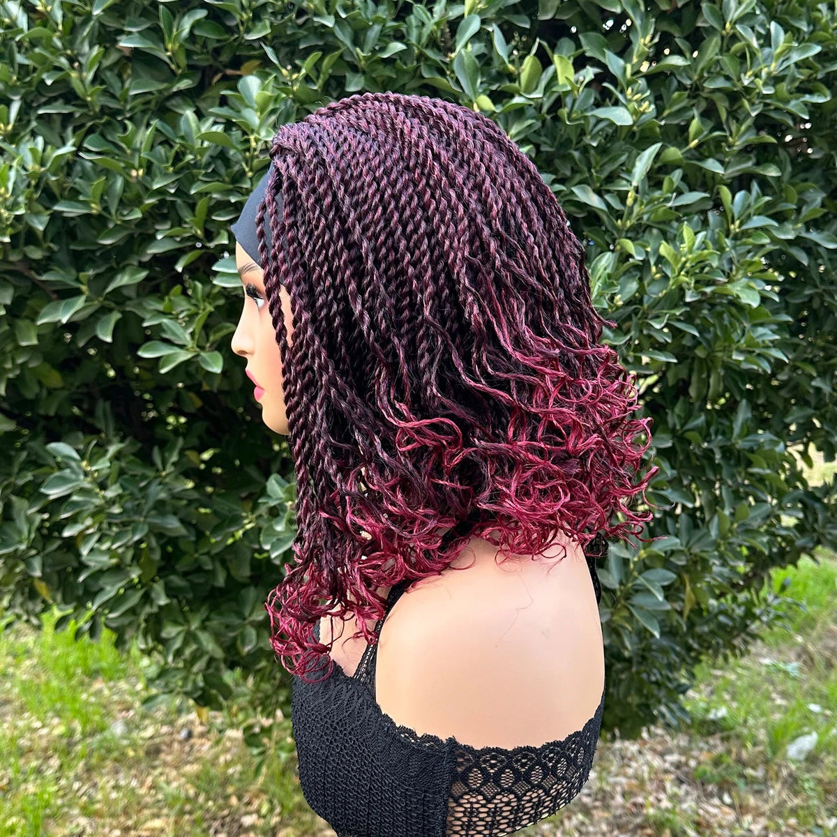 Short Braided Headband Wigs For Black Women Box Braided Headband Bob Wig African Synthetic Braiding Hair Headband Bob Wig Luxegan