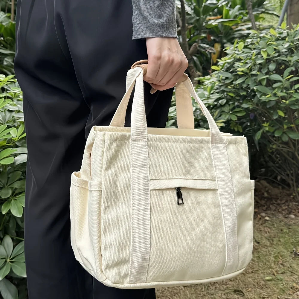 Women's Casual Canvas Crossbody Tote Bag | Versatile Daily Use Handbag with Multiple Pockets & Adjustable Shoulder Strap (Unisex) Luxegan