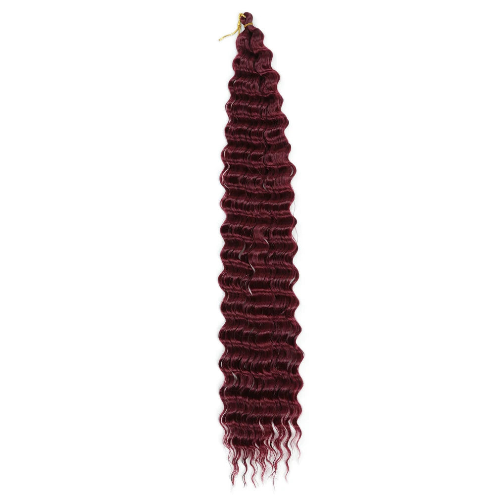 30 Inch Deep Wave Twist Crochet Hair – Synthetic Bohemian Ocean Wave Braiding Hair Extension Luxegan