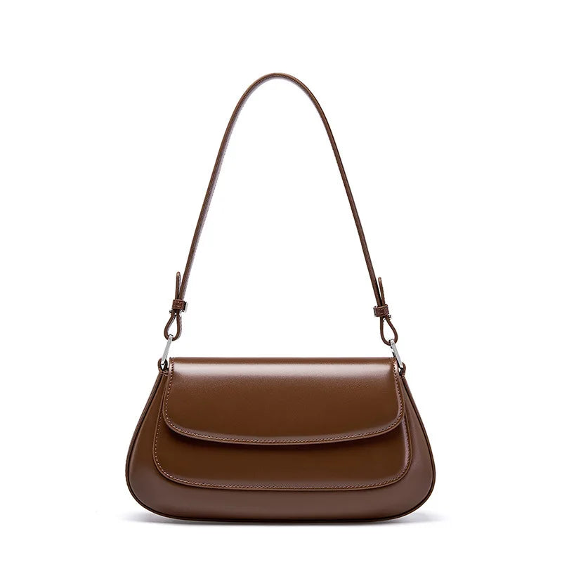 100% Genuine Leather Women's Shoulder Bag | Korean Style Ladies Luxury Cow Leather Crossbody & Armpit Handbag for Street Shopping Luxegan