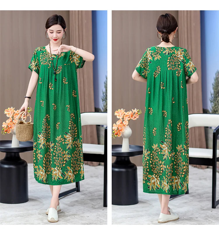 New 2025 Women Dress Female Casual short Sleeve cotton Dresses loose solid Vintage Sweet Clothing Vestidos  vestido verano