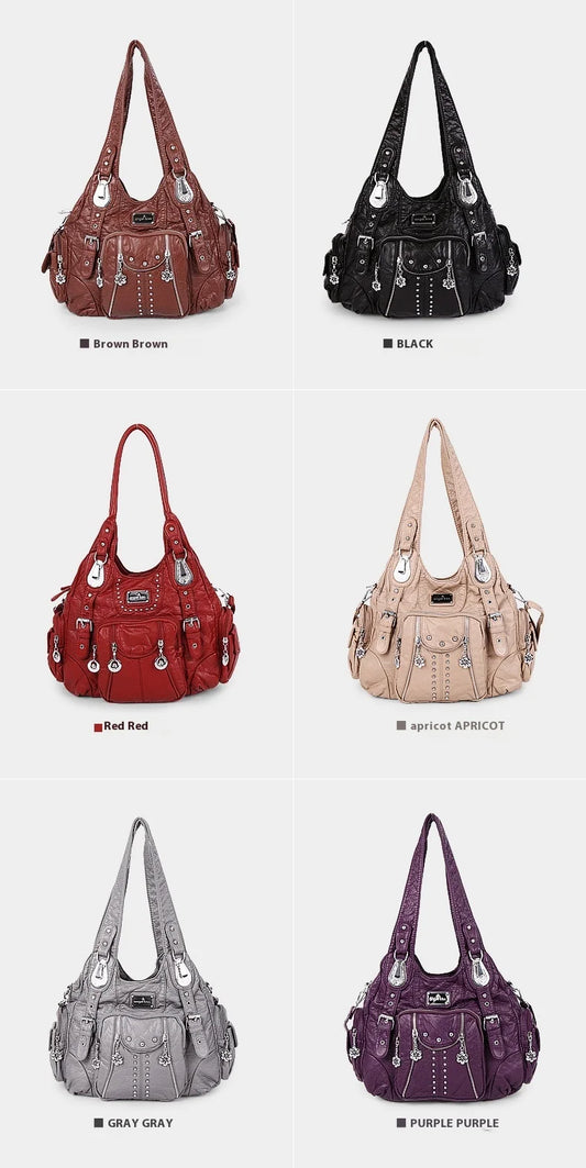 Women’s Soft PU Leather Dumpling Bag | Trendy "Bun" Style Hobo Shoulder Purse | Mid-Size Casual Crossbody for Daily Matching Luxegan