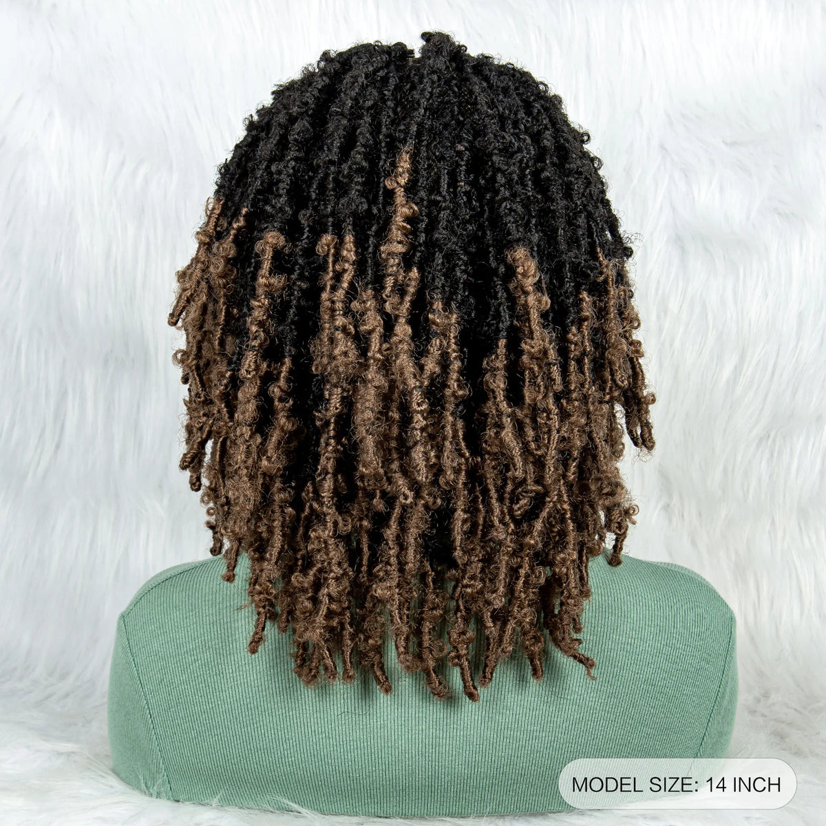 KIMA Pelucas trenzadas sintéticas de 14 pulgadas Peluca frontal de encaje Pelucas trenzadas 9x6 Trenzas de caja sin nudos con pelo de bebé para mujeres negras