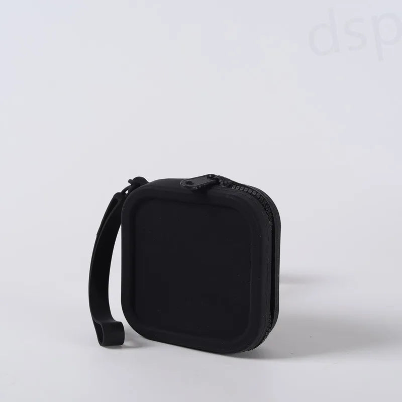 Silicone Solid Square Organizer | Zipper Waterproof Mini Wallet & Earphone Case Luxegan