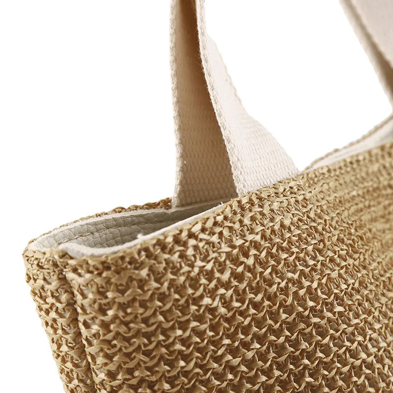 Beach Straw Shoulder Messenger Bag | Women's Bohemian Summer Woven Rattan Bucket Shoulder Handbag & Handmade Crossbody Bag Luxegan