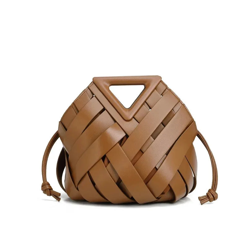 Trendy Vegan Leather Woven Tote Bag for Women Top Handle Purses and Handbags | Fashionable Crossbody Shoulder