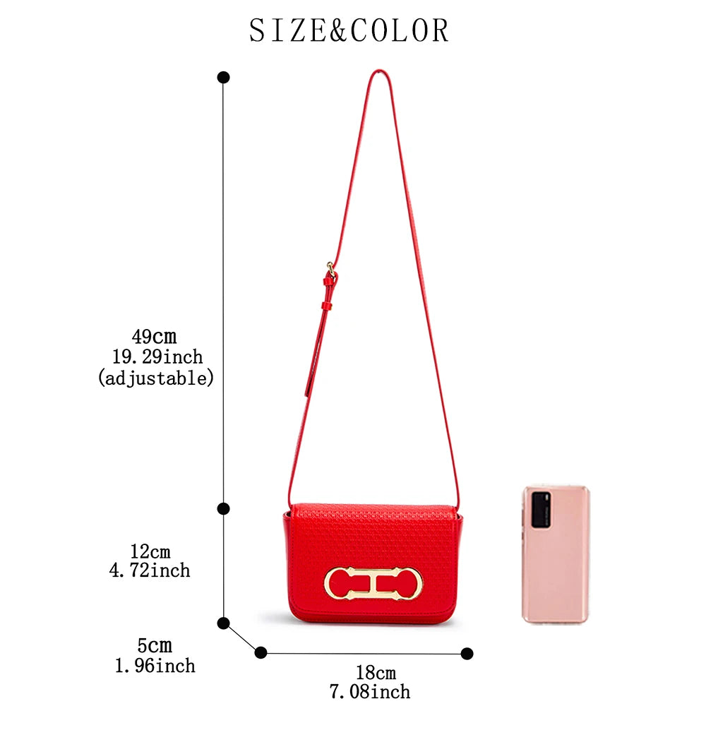 CHCH Women's Crossbody Bag 2024 New Flip Saddle Bag Simple Commuter Small Square Bag