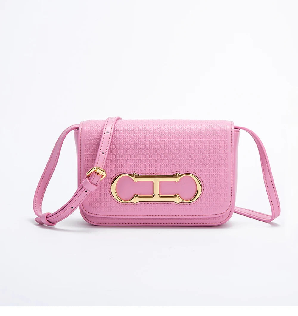 CHCH Women's Crossbody Bag 2024 New Flip Saddle Bag Simple Commuter Small Square Bag