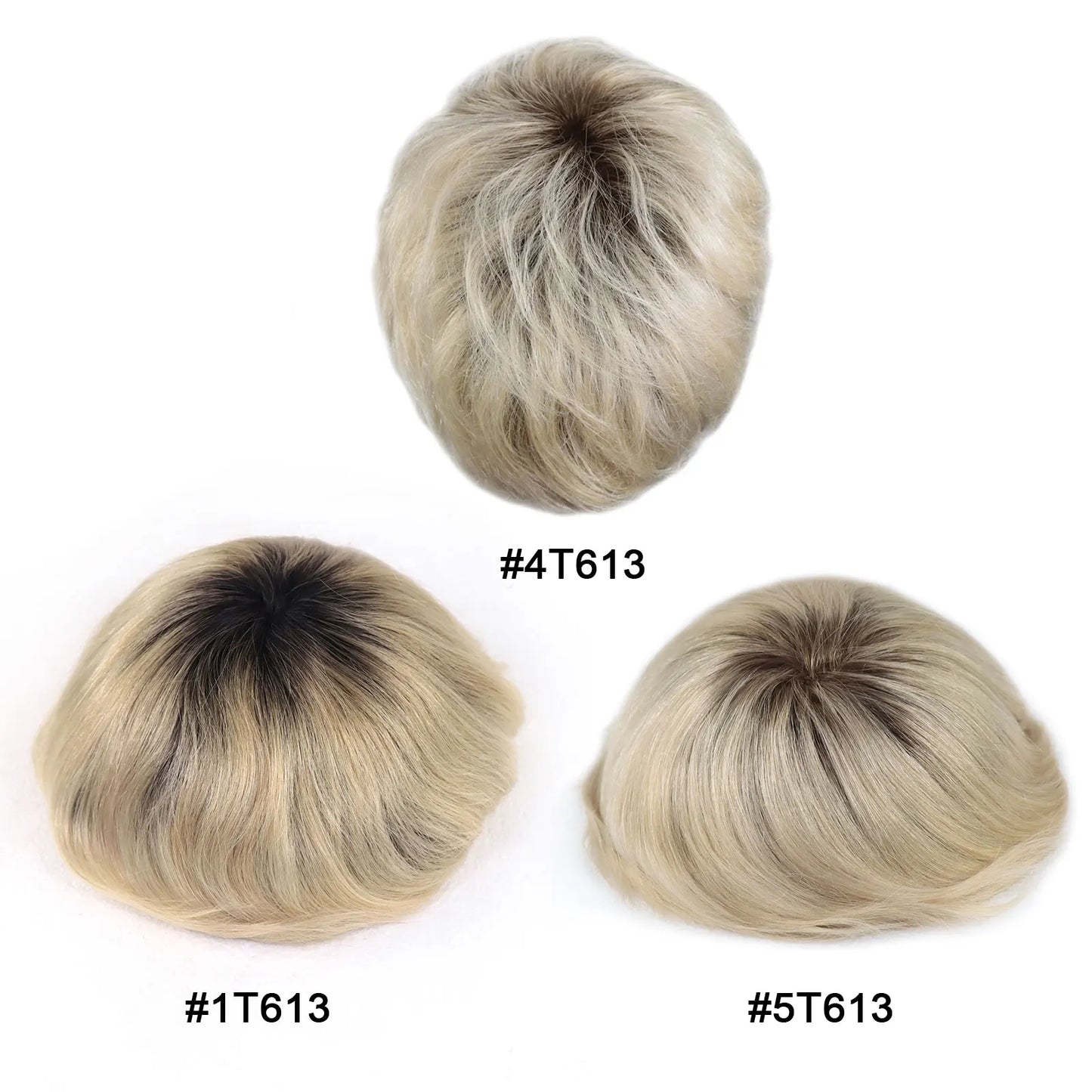 Ombre Platinum Blonde Lace Front Toupee | Sophisticated "Capillary Prosthesis" Silhouette | Dark Roots #613 Remy Human Hair System | "Dignified" High-Performance 8x10 Lace & PU Base for Radiant Versatile Styling Luxegan