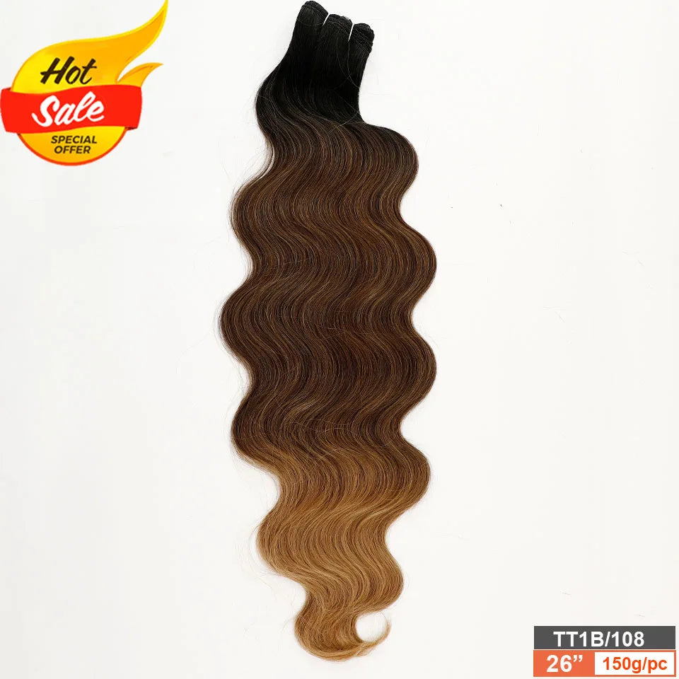 Synthetic Body Wave Hair Extensions | 26–30 Inch | 150–200g