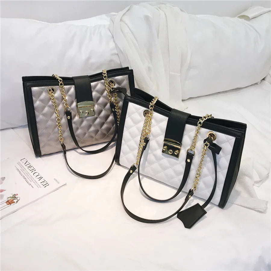 Large Capacity Fashion Designer Chain Bag | High-Quality PU Leather Messenger Bag | Versatile Ladies Soft Satchel & Crossbody Luxegan