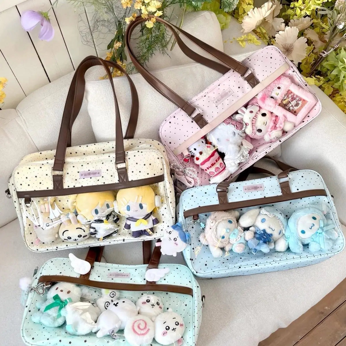 New Original Design Girl Sweet Y2k Ita Bag | Cute Polka Dot Nylon Shoulder Bag | JK Uniform Ulzzang Daily Commuting Women's Bag Luxegan