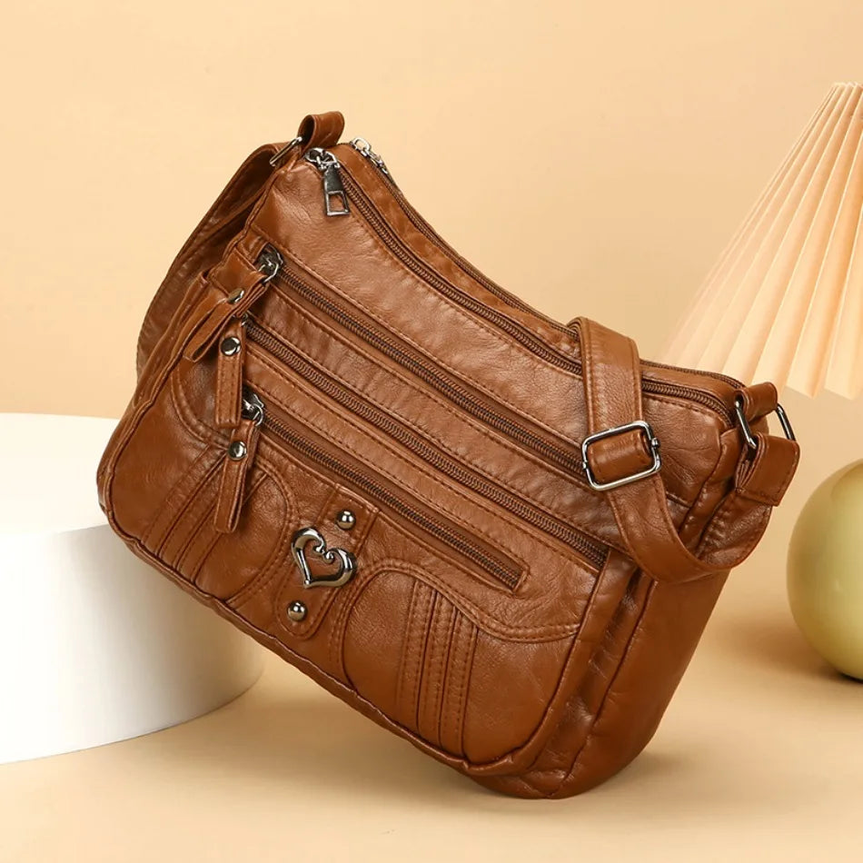 Messenger Sling Bag for Men | PU Small Zipper Crossbody Pouch Luxegan