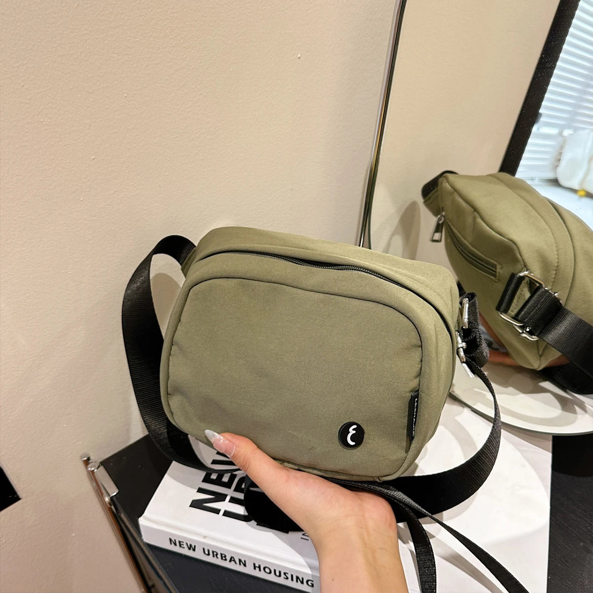 Nylon Solid Box Bag | Soft Mini Multi-Compartment Crossbody Phone Bag Luxegan