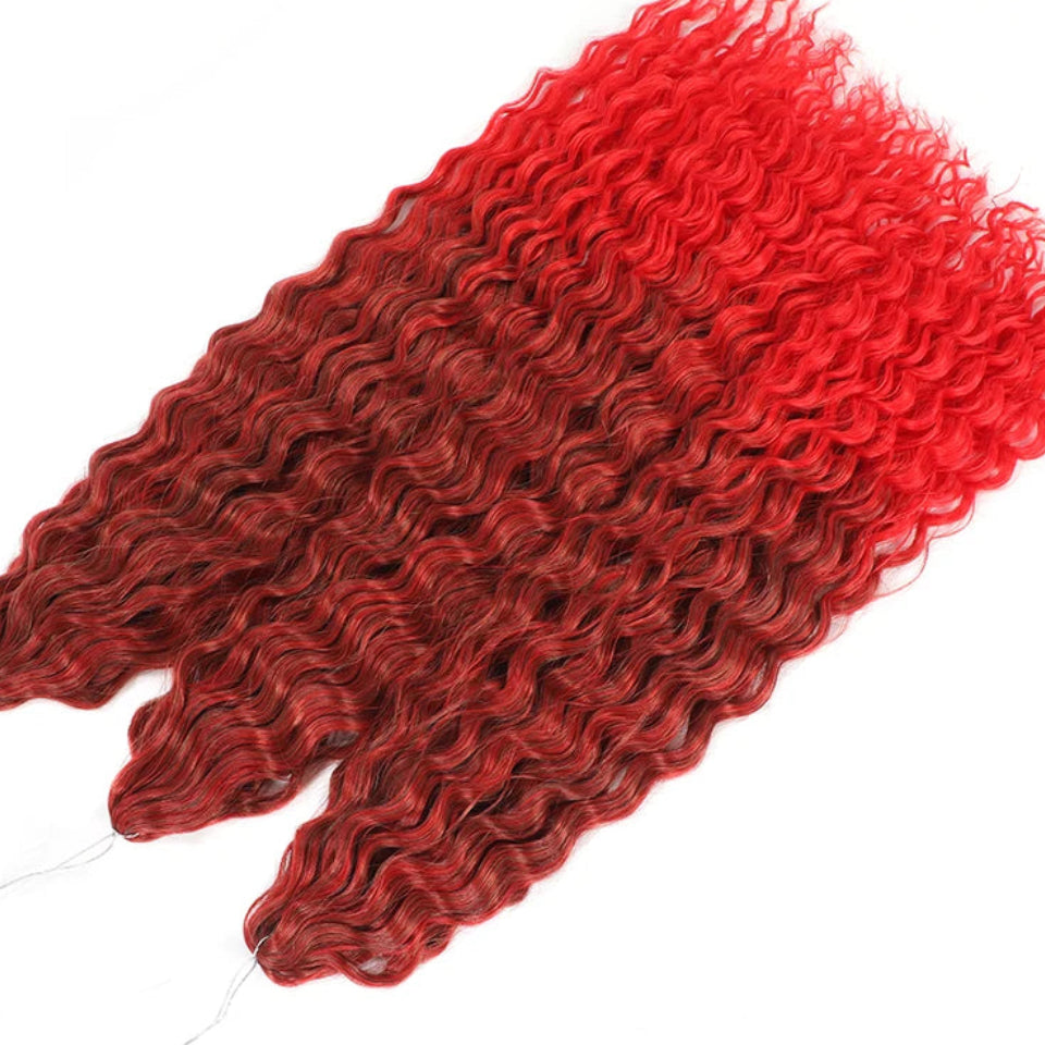 Ariel Curl Water Wave Twist Crochet Hair Extensions | Synthetic Ombre Braiding Hair 22-30 Inch - view 4