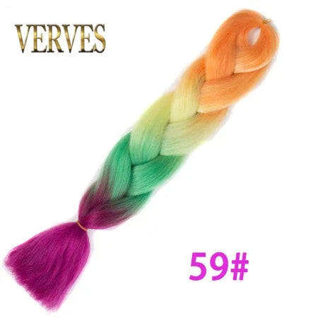 Synthetic Jumbo Braid Kanekalon Braiding Hair 24in | Ombre & Solid Colors | 100g