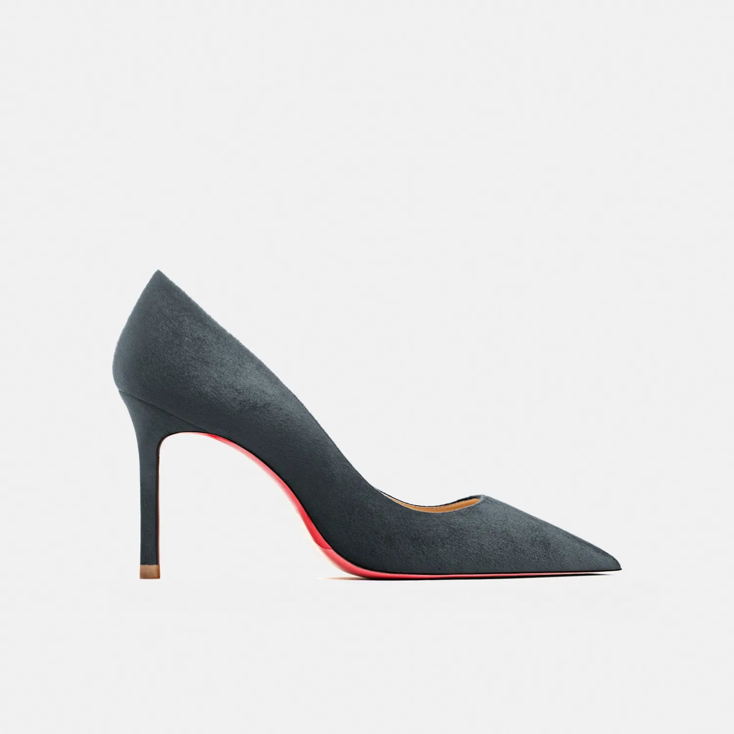 Autumn New Women's Suede High Heels | Sophisticated Red Shiny Bottom Pumps | Elegant "Handmade Flannel" Silhouette | "Dignified" Fashionable Temperament Shallow Wedding Shoes for Radiant Versatile Styling Luxegan