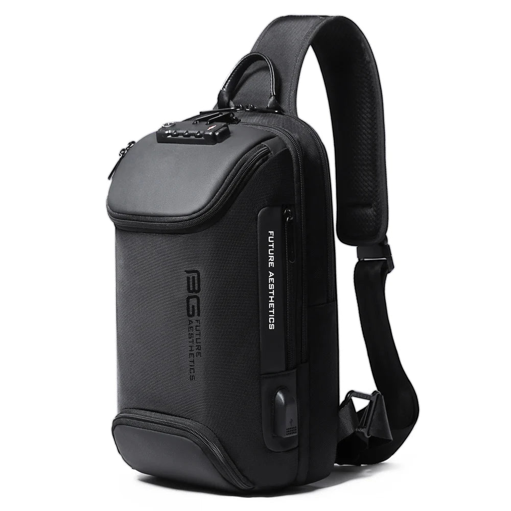 Bange Anti-Theft Multi-Functional Crossbody Bag | Sophisticated "Pillow Chest Bag" Silhouette | Premium Oxford USB Charging Messenger Bag for Men & Women | Famous Brand Model BG-7082 Versatile Essential for Short Trip Commuting Luxegan