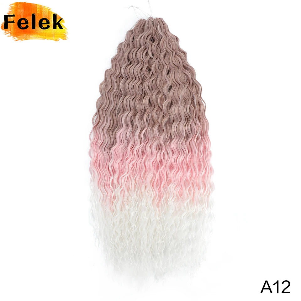 Ariel Curls Crochet Braiding Hair | Water Wave Synthetic Braid Extensions