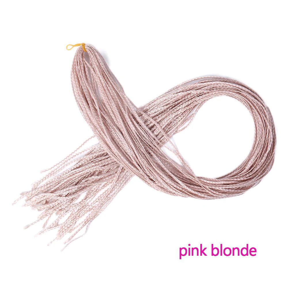 24-Inch Long Ombre Box Braids Crochet Hair - Pre-Looped Synthetic Braiding Hair Extensions - High Temperature Fiber 22 Strands/Pack Piano Color Crochet Braids for Women & Girls (27 Colors Available)