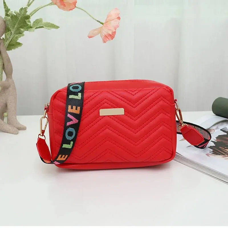 Embroidered Camera Bag | PU Material Casual Small Square Bag & Versatile Single Shoulder Bag Luxegan