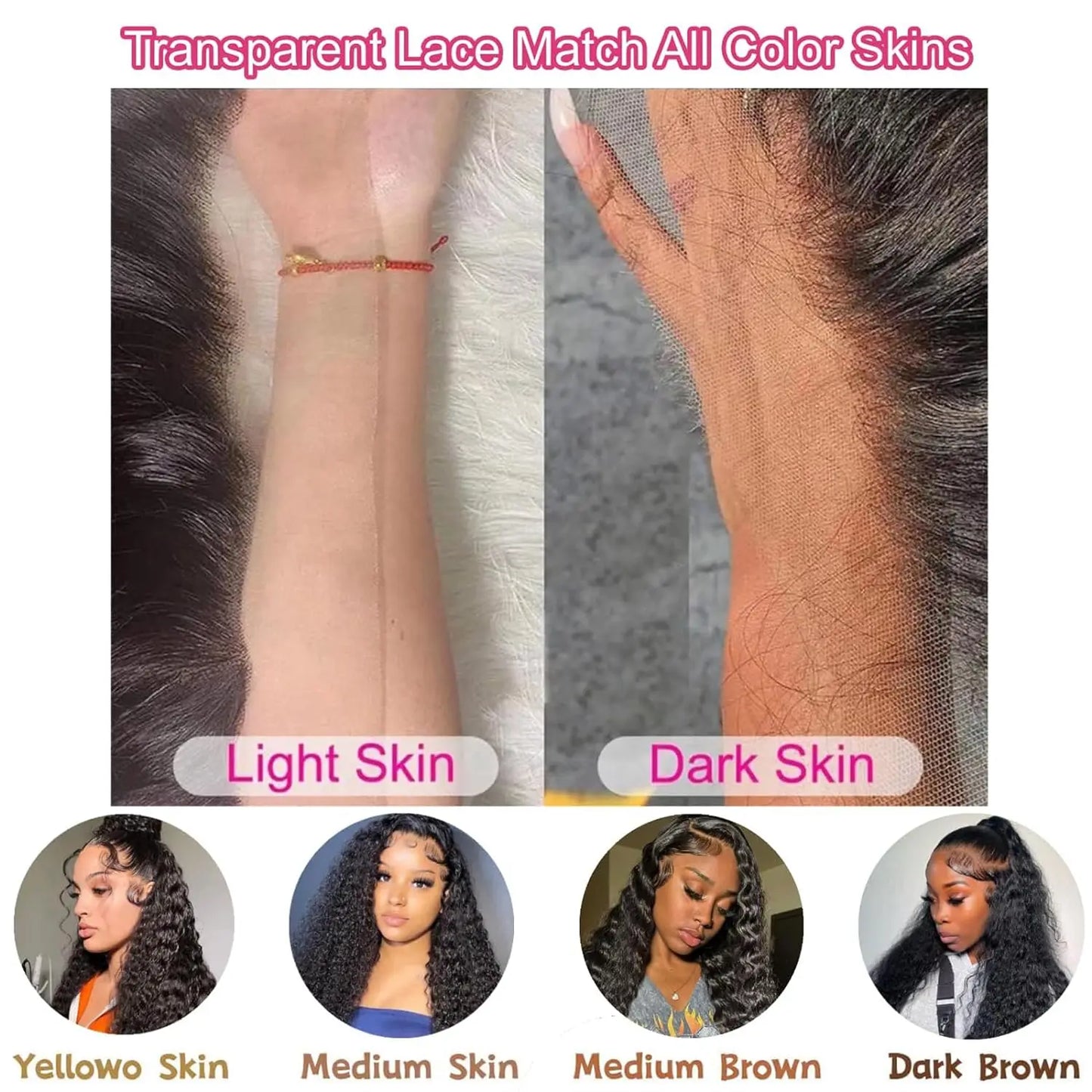 High Density 400 Density 13x4/13x6 HD Lace Frontal Wig Preplucked Kinky Curly Transparent Lace Frontal Human Hair Wigs HOTBABE