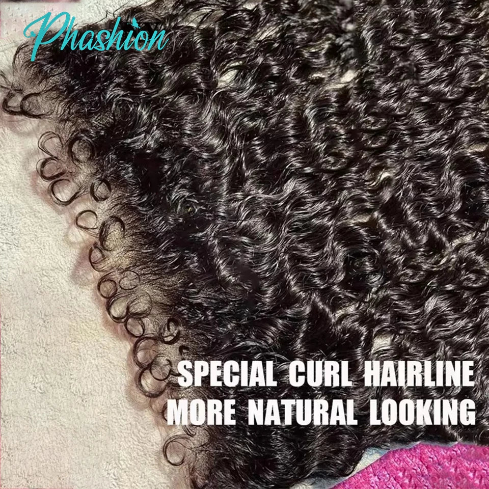 Phashion 26 28 Inch 13x6 Deep Curly Lace With Curly Baby Edges 6x6 Closure Real Hd Lace Melt Skin Full Frontal Only Human Hair