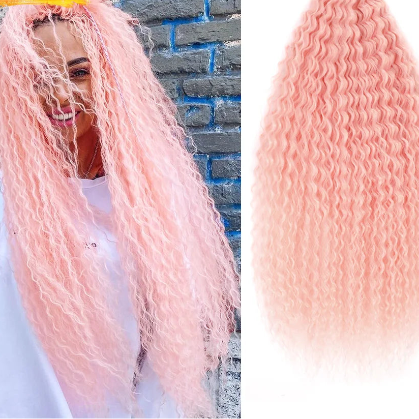 20-28 Inch Afro Curl Kinky Curly Crochet Braiding Hair | Synthetic Ombre Hair Extensions 60 - view 2