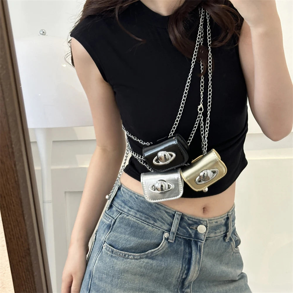 Mini Decor Coin Purses | PU Leather Novelty Chain Bag & Small Waist Bag Luxegan