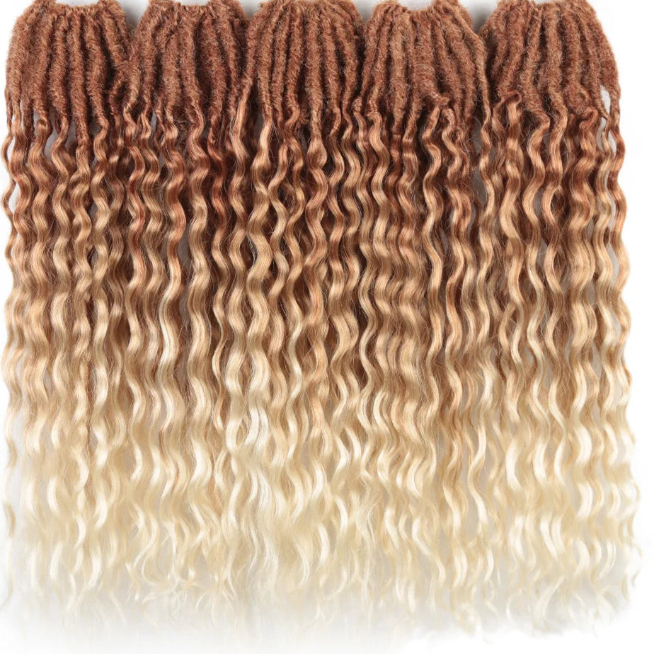 Synthetic Goddess Locs Crochet Braids Hair Extension – 18 Inch Pre-Looped Bohemian Deep Wave Curly - view 2