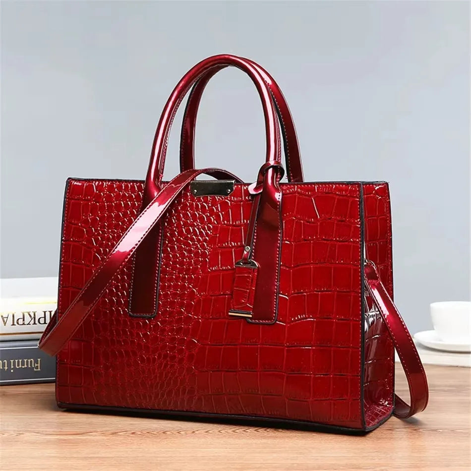 Genuine Soft PU Leather Handbags for Women | Vintage Shoulder Tote Bag & Large Capacity Purse