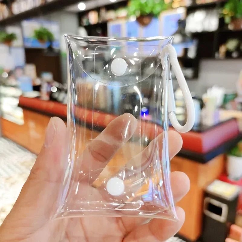 Small Transparent PVC Clear Coin Purse | Mini Female Wallet Pouch for Key, Lipstick & Earphone Storage (Unisex) Luxegan