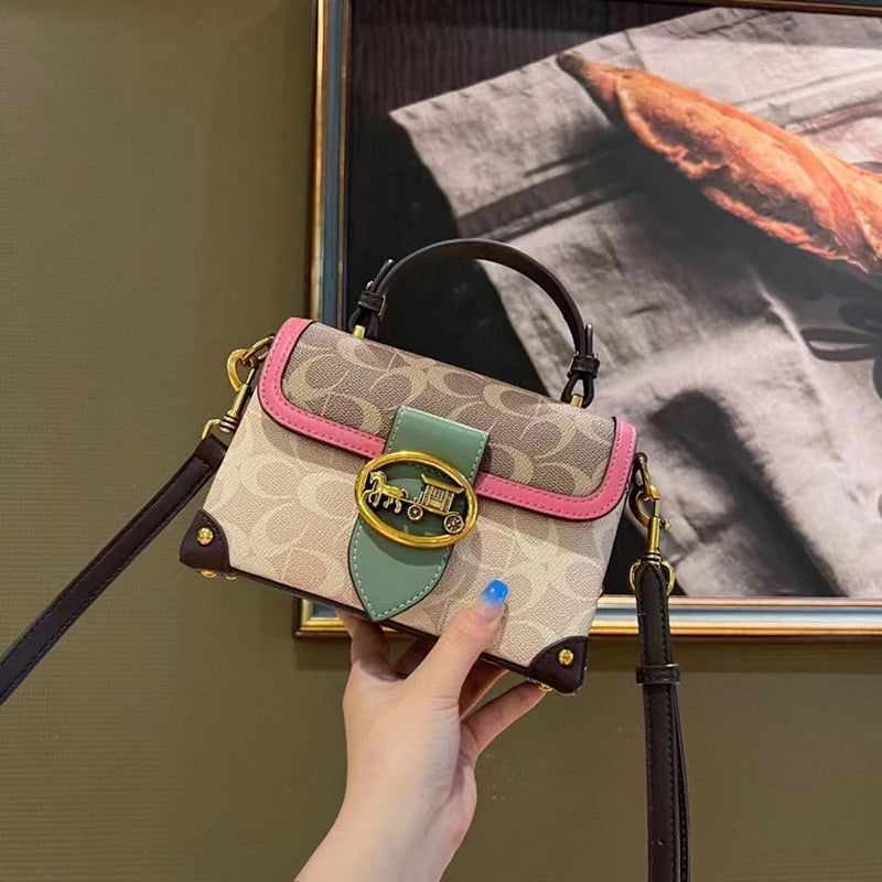 Brand Premium Graffiti Box Small Square Bag | Designer Autumn & Winter Satchel Handbag | Fashionable PVC Single Shoulder Crossbody Bag | Trendy Women’s Streetwear Purse (Model 8099) Luxegan