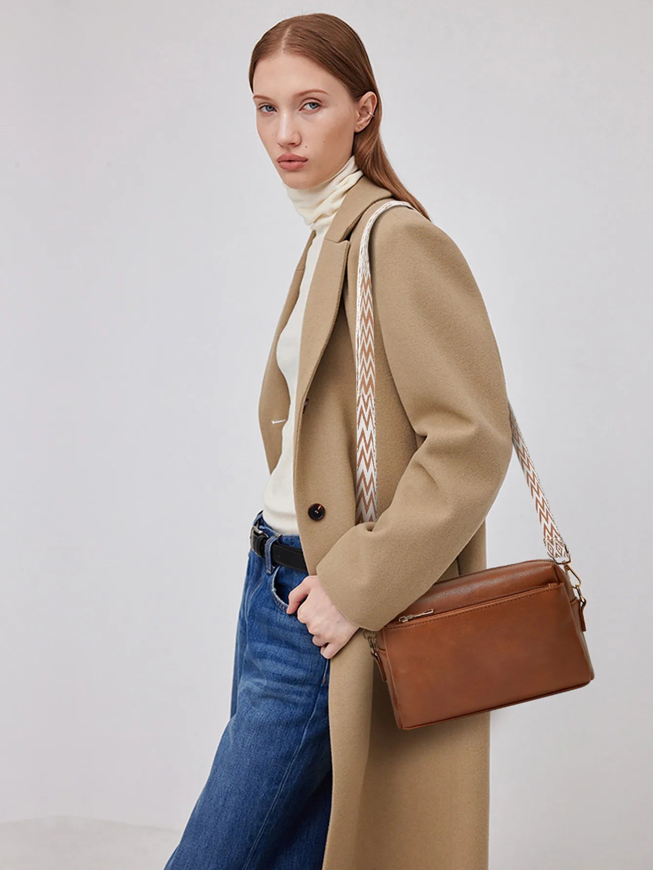 Women’s Multi-Zipper Small Square Bag | Anti-Splashing Water-Resistant Crossbody | Sophisticated Single Shoulder Satchel | Modern PVC & Acrylic Small Utility Handbag (Model 480) Luxegan