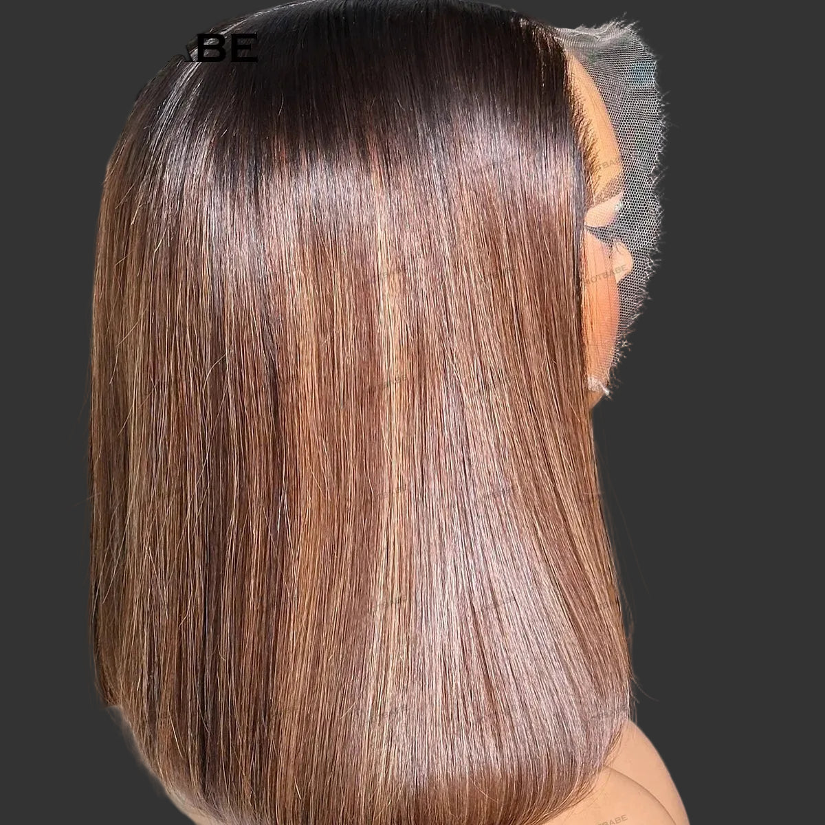 Ultra-High 450 Density Brown Straight Bob HD Lace Wig | Sophisticated 360 Full Lace & 13x6 Frontal | Elegant "Brazilian Remy" Silhouette | "Dignified" Pre-Plucked Wear-and-Go Human Hair for Radiant Versatile Styling Luxegan