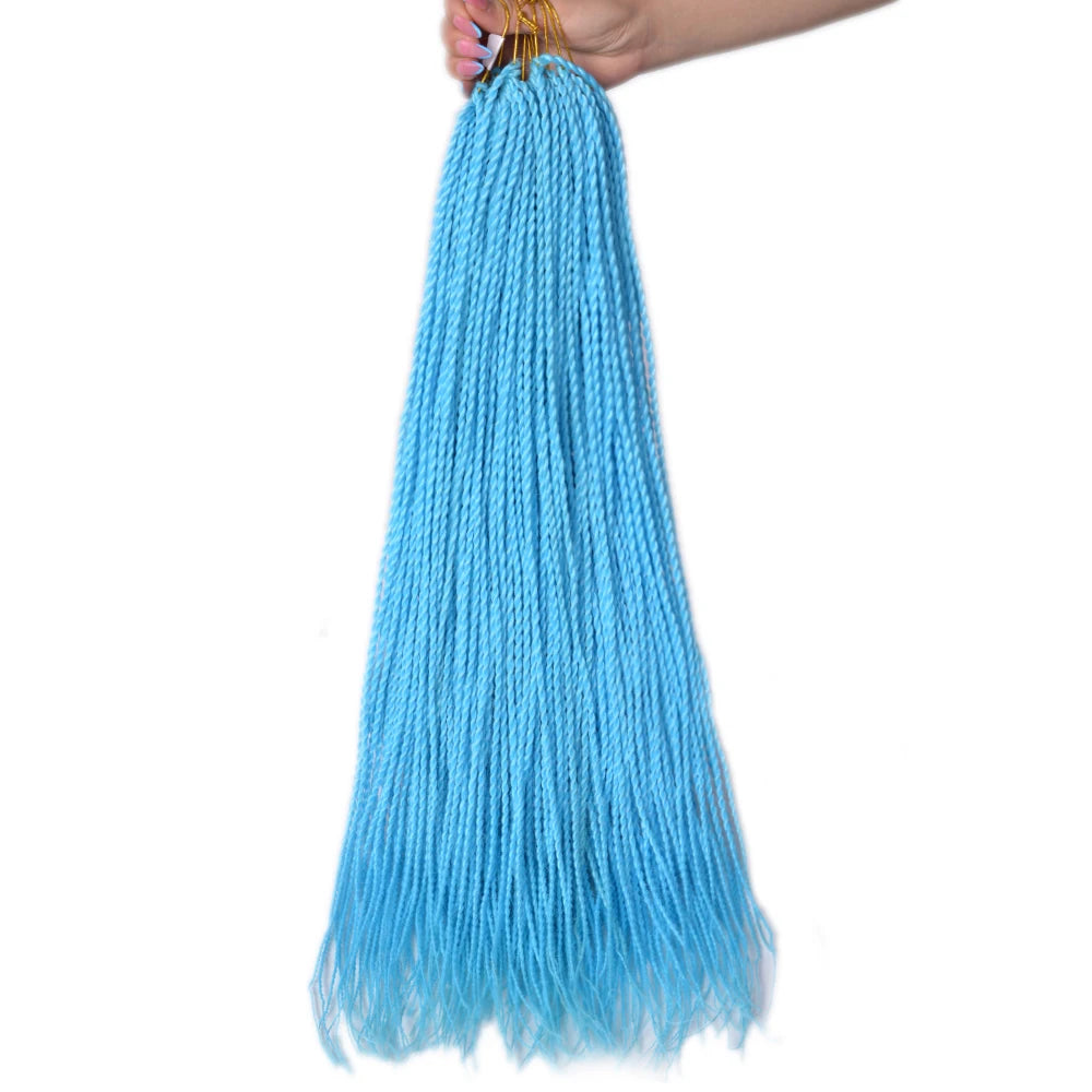 24-Inch Long Ombre Box Braids Crochet Hair - Pre-Looped Synthetic Braiding Hair Extensions - High Temperature Fiber 22 Strands/Pack Piano Color Crochet Braids for Women & Girls (27 Colors Available)