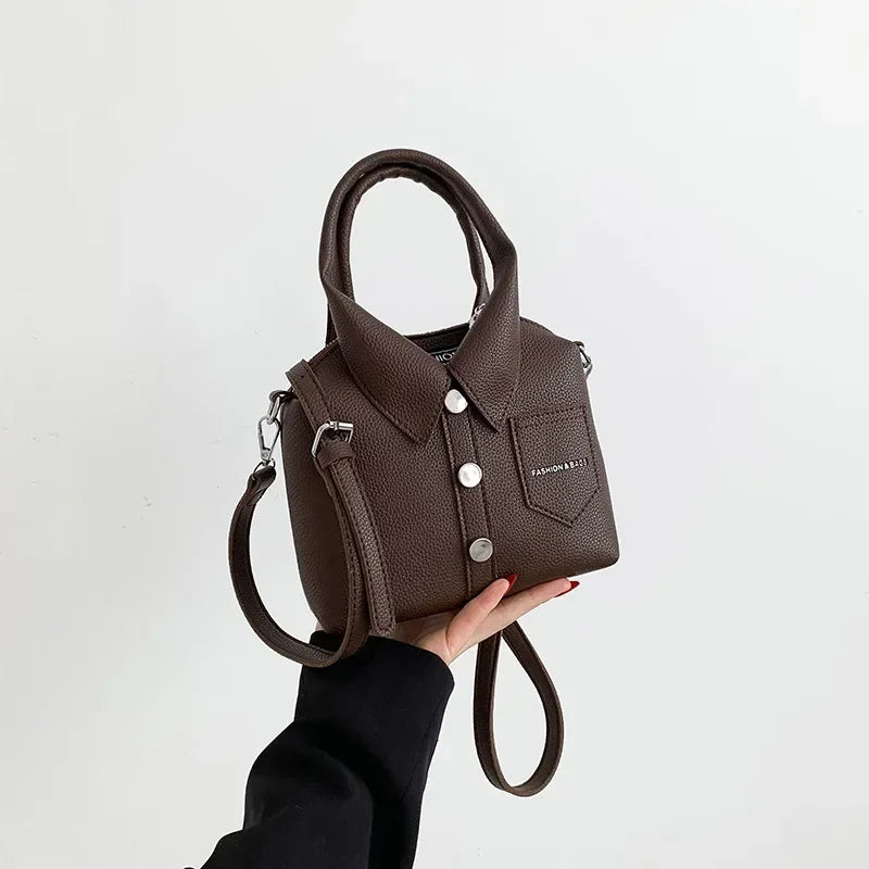 Designer Style PU Square Bag | Compact Shoulder & Crossbody Handbag Luxegan