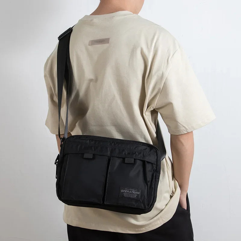 Japanese Style Men's Square Messenger Bag | Multi-Pocket Daily Commute Crossbody | Oxford Fabric 11-inch Tablet Bag | Street Tide Casual Travel Shoulder Bag (Model 6139) Luxegan