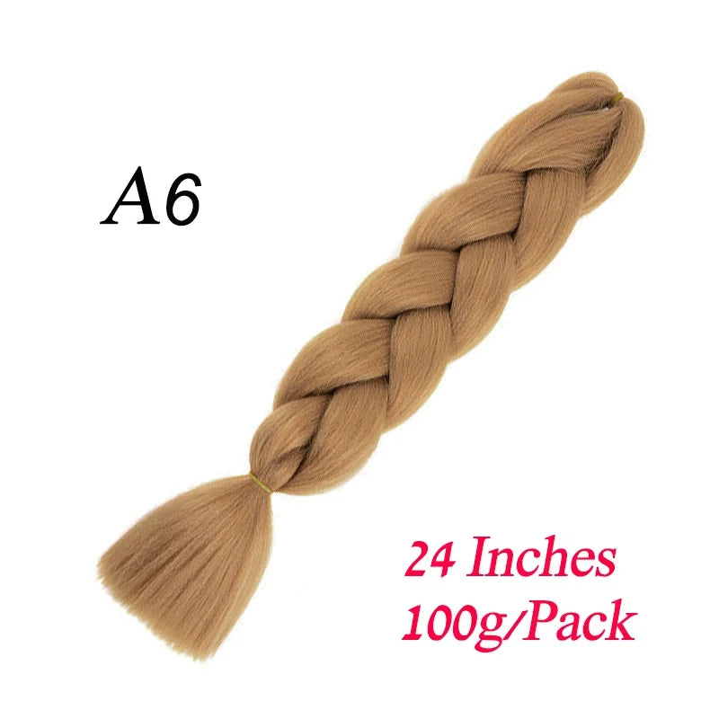 Lihui 24 Inch Pre-Stretched Synthetic Braiding Hair – Kanekalon Jumbo Braid | 100g | 100+ Ombre Colors