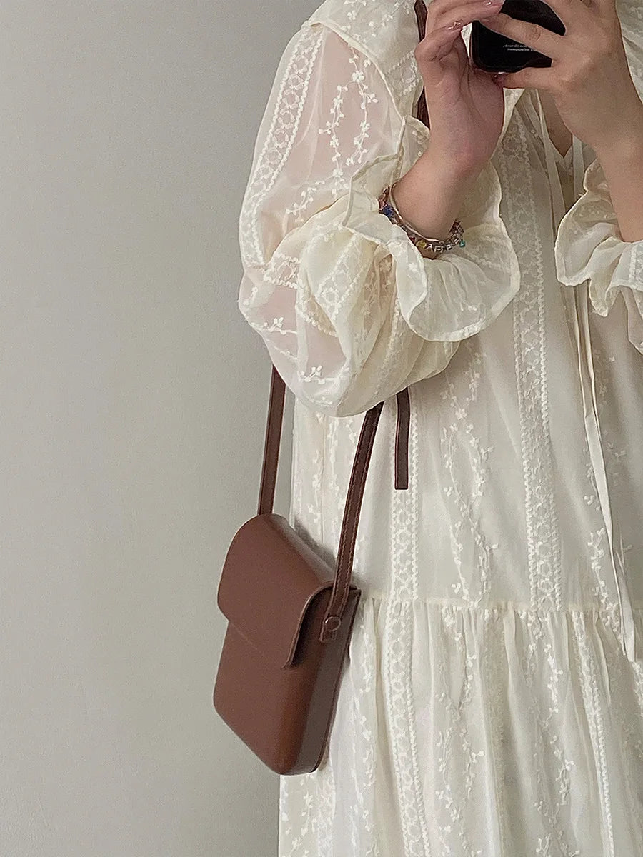 Mini PU Leather Crossbody Bag | Simple Flap Shoulder Purse Luxegan