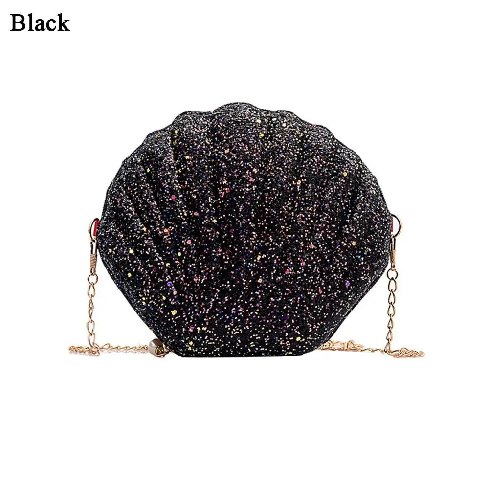 PVC Sequined Shell Crossbody Bag | Cute Chain Shoulder & Phone Pouch Luxegan