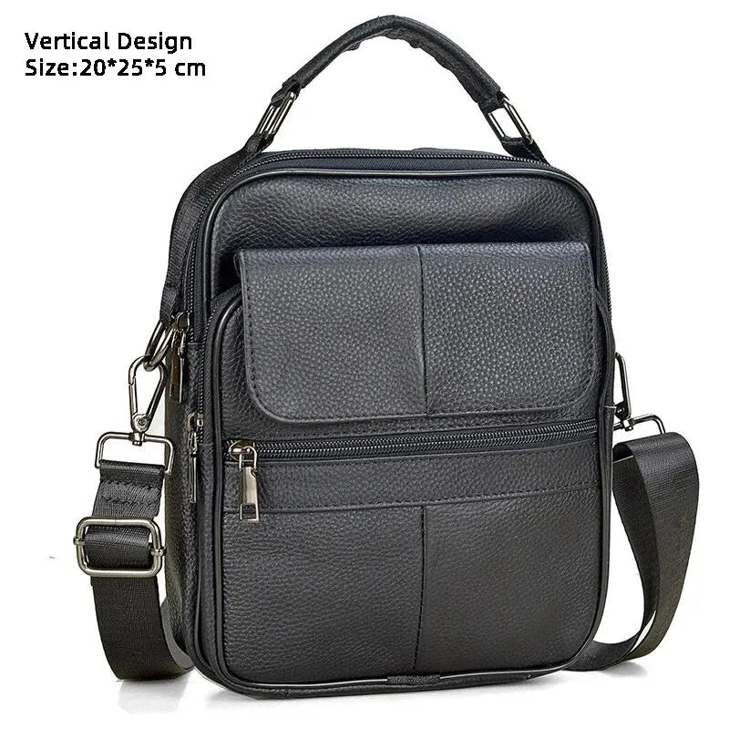 Hot Fashion Men's Genuine Leather Messenger Bag | Luxury Brand Soft Crossbody for Mini Pad & Shoulder Use Luxegan