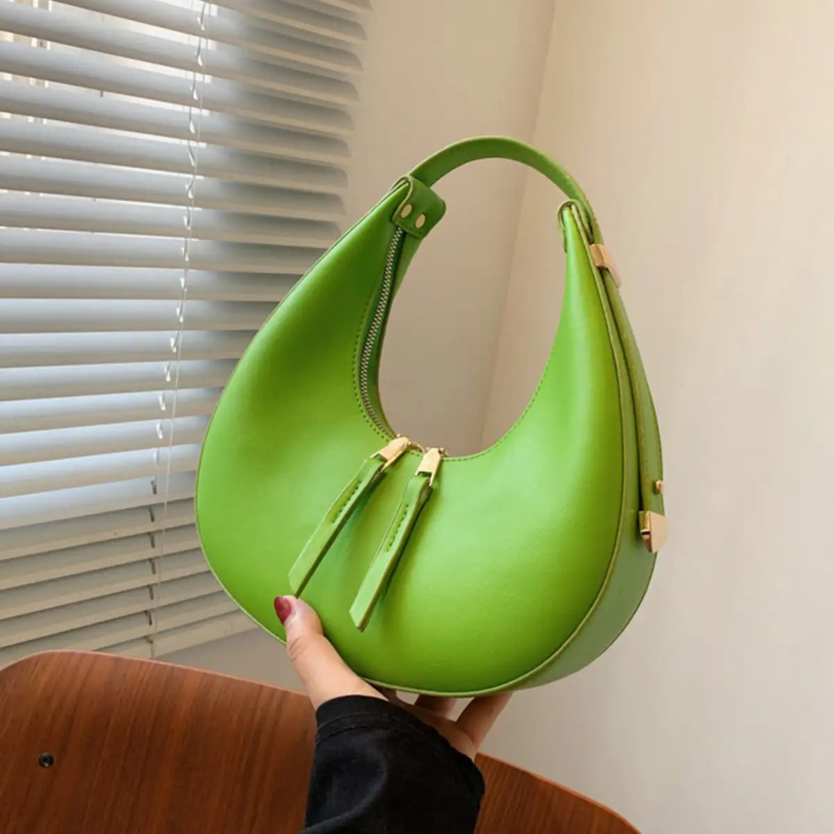 Luxury Half-Moon Underarm Bag for Women | PU Leather Shoulder & Crossbody Bag (Autumn Winter Fashion Armpit Handbag & Purse) Luxegan