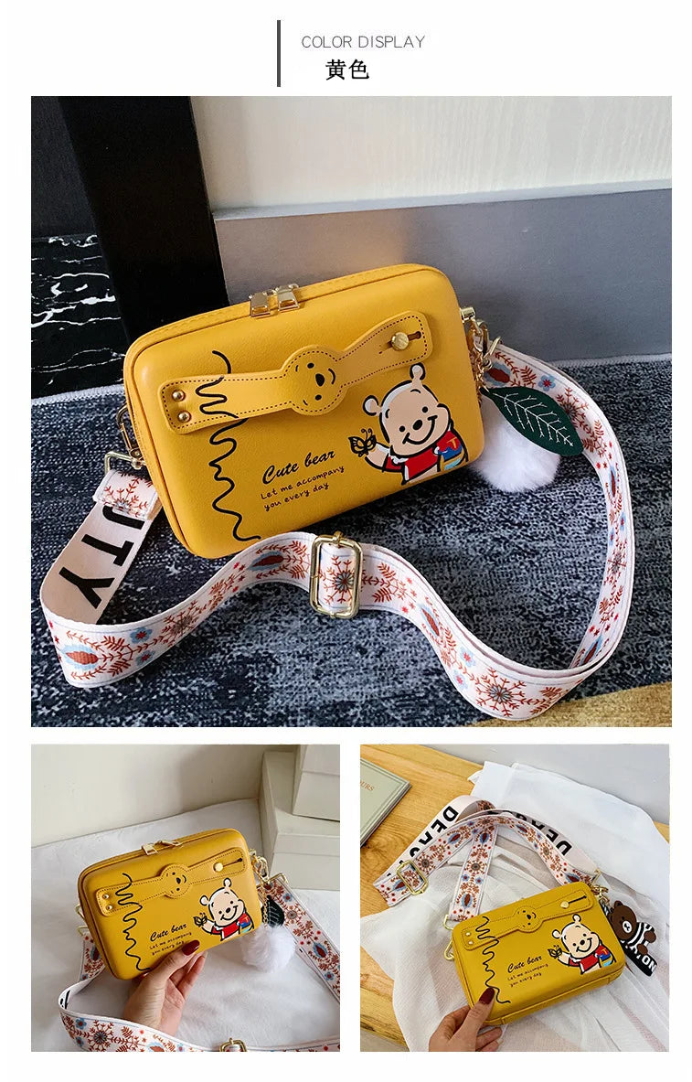 Disney Winnie the Pooh Shoulder Bag | Fashion Cartoon Print Crossbody Bag Luxegan