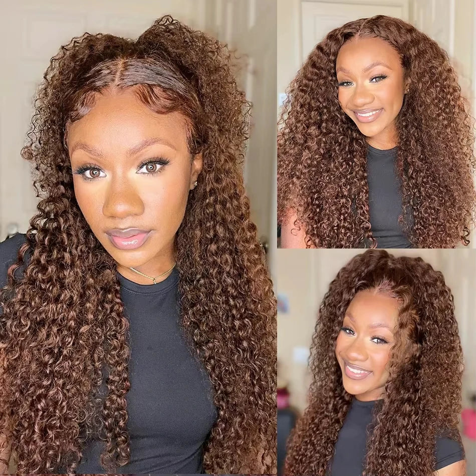 38-Inch Chocolate Brown Deep Wave HD Lace Wig | Sophisticated 250% Density 13x6 & 13x4 Frontal | Elegant "100% Brazilian Remy" Silhouette | "Dignified" Pre-Plucked Free Part Human Hair for Radiant Versatile Styling Luxegan